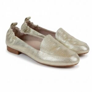 Abeo “Jean 11” Taupe Metallic Leather Slip On Loafer Size 8 Narrow Like New!